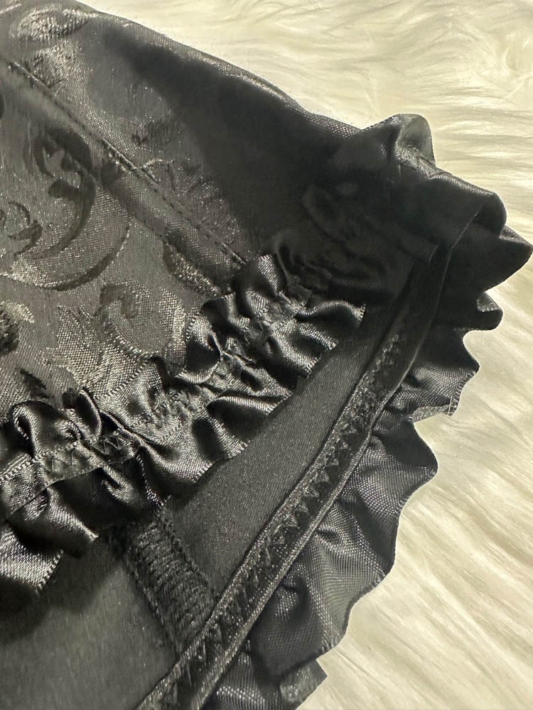 NWT Adore Me Corset Womens Size 4X Black Ruffled Lace-Up Jacquard Zipper - Picture 6 of 9